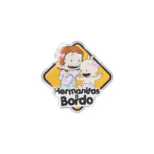 Letrero Adhesivo Bebe a Bordo Hermanas