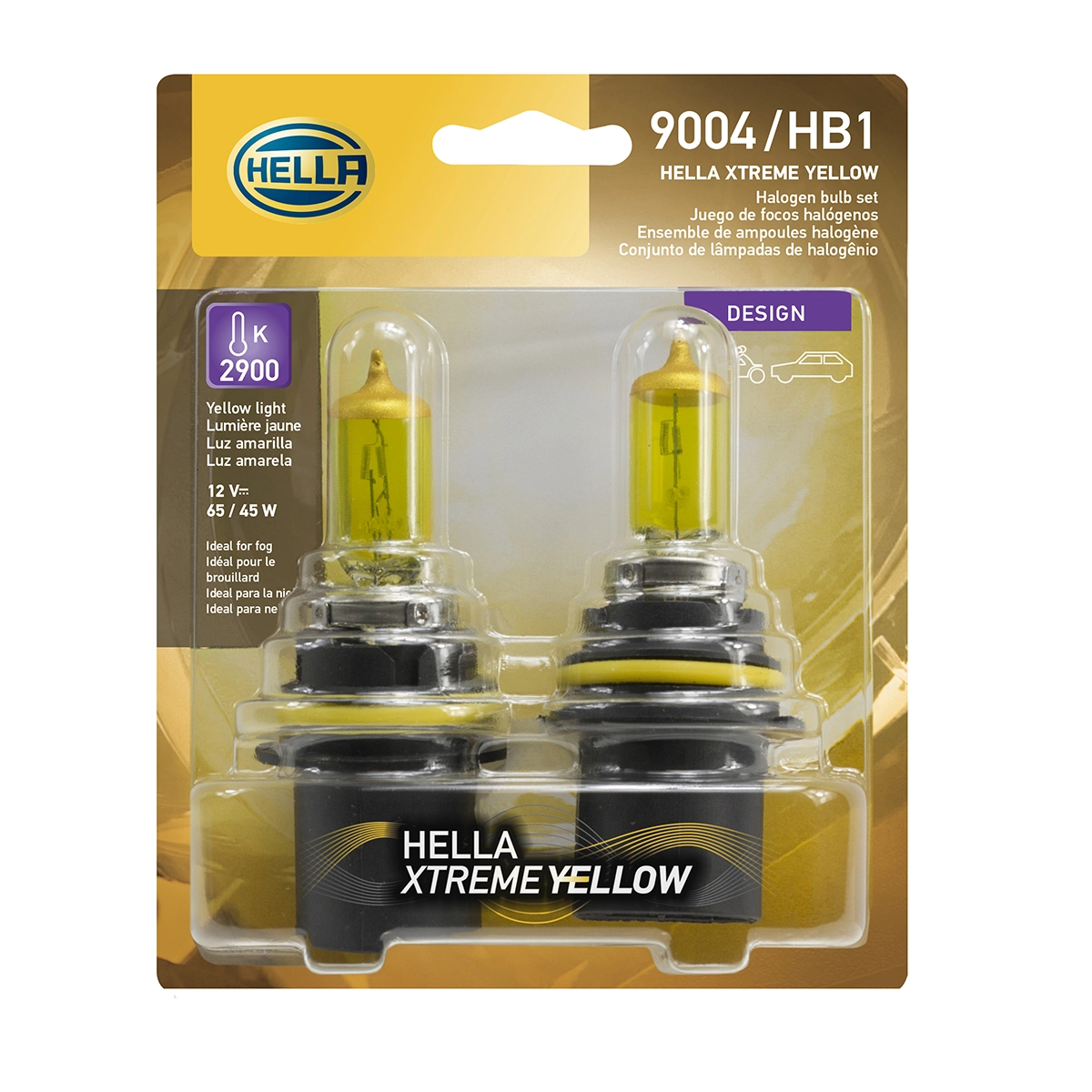 Set de Ampolletas Xtreme yellow HB1/9004 de 12v y 65/45W Base P29t