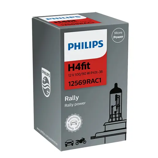 Ampolleta RallyVision H4 de 12v y 100/90w Base P43t-38 PHILIPS