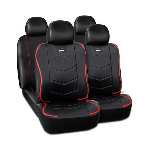 Funda Cubre Asientos para Autos Negro con Rojo MOMO MOMO Autoplanet
