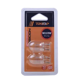 Set de Ampolletas Estándar W21/5w T20 de 12v y 21/5w Base W3x16q